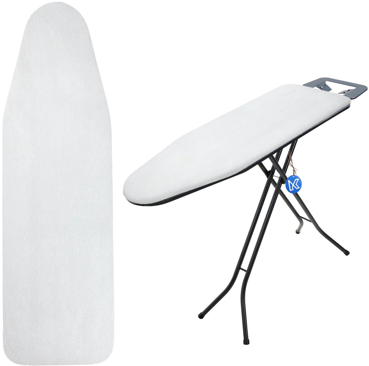 KADAX Dikke vilten onderlegger voor strijkplank, strijkplankonderlegger van vilt, robuuste strijkplankbekleding voor strijkcomfort, vilten bekleding voor strijkplank (148 x 52 cm)