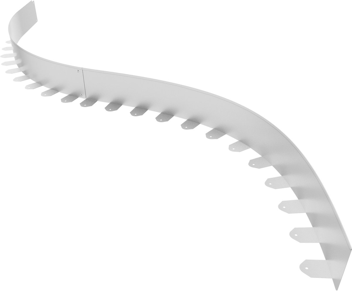 Aufun Flexibele gazonrand – Gegalvaniseerd staal – 10 m – Maairand – Metalen strip met 50 grondankers – Hoogte 100 mm – Gazonrand, bloemperkrand, landschapsrand, terrasplankenrand – Zilver