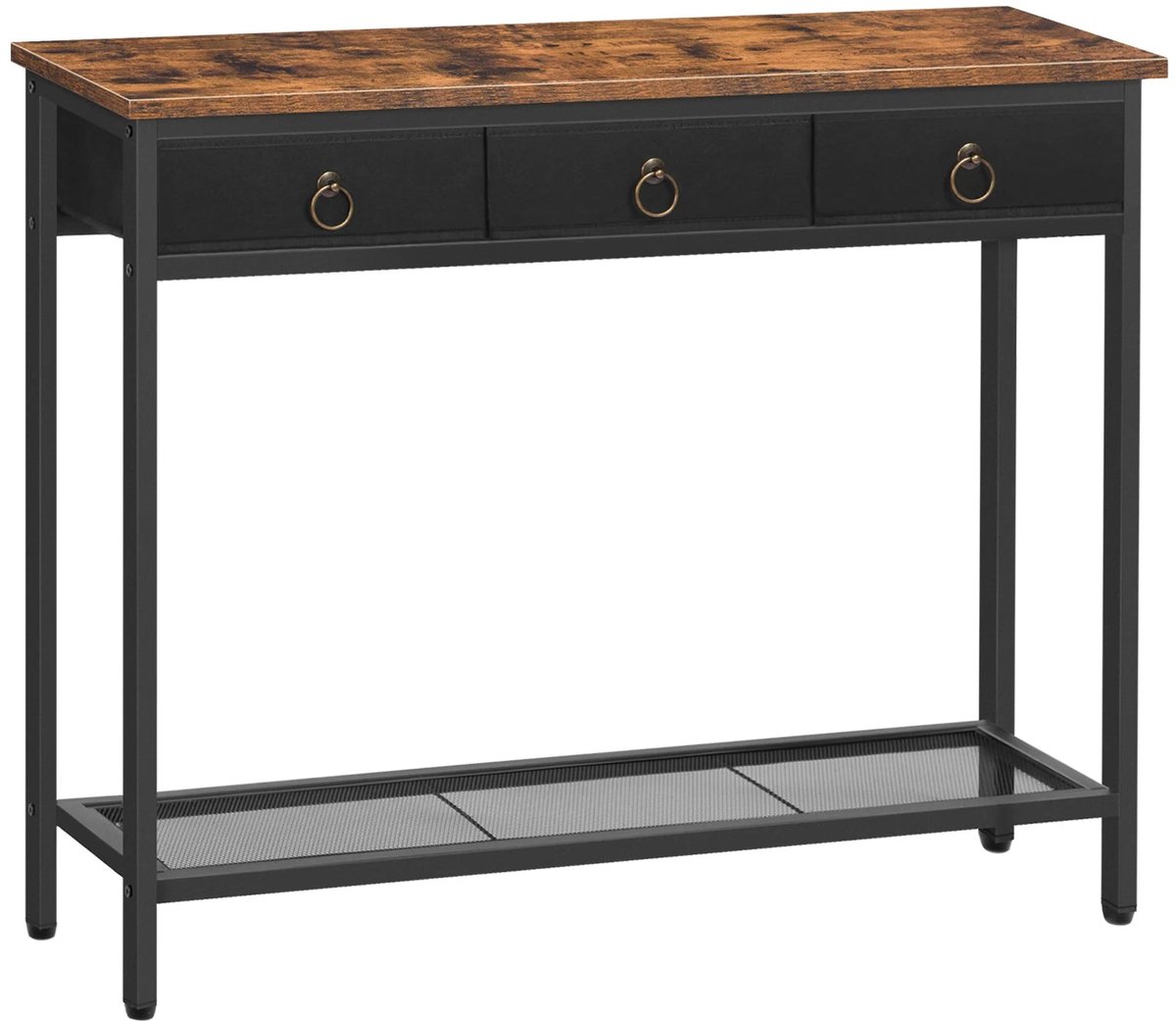 Corenia Smalle Sidetable – Smalle Tafel – Halmeubel – Opbergtafel – Retro Design – 100 X 25 Cm – Houtfineer Met Metaal Hetzelfde als afbeelding