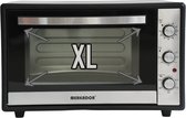 Merkador XL Vrijstaande Oven - 60 Liter - 2000 Watt - RVS Afwerking - Hetelucht - Gemakkelijk Schoon Te Maken Geëmailleerde Binnenkant