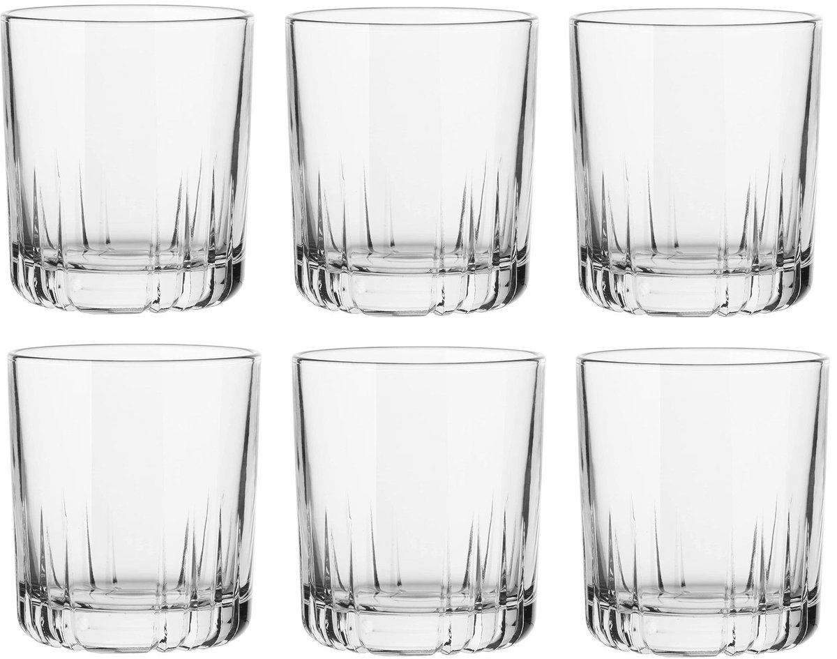 Premium whiskey glazen - set van 6 stuks - 280 ml