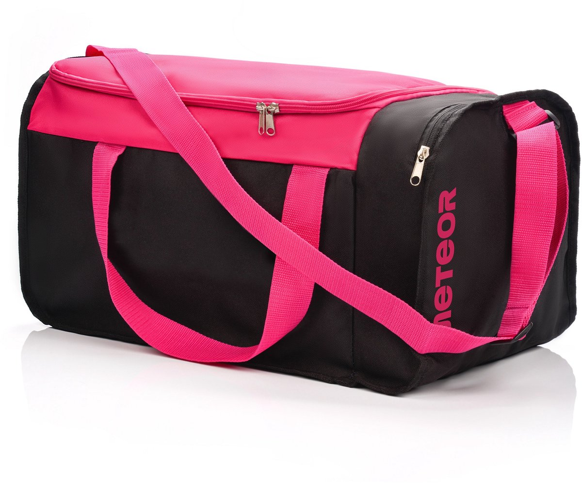 Meteor Widar - Fitness tas - Sportuitrusting - Ideaal voor sportschool en training - Roze / Zwart