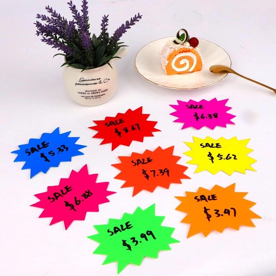 sourcing map Witte Sterren Verkoopbord Fluorescerende Ster, 90 x