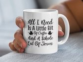 Koffie en Jezus Mok, Christelijke Mok, Religieuze Koffiemok, Inspirerende Geschenk Mok, Mok voor Christenen, Leuke Koffiemok