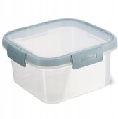 Conteneur Curver Smart Fresh Eco Food avec couvercle - Carré - 1,1L - Transparent/Gris Fumé