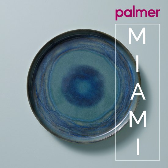 Palmer - Serviesset - Miami - 6 persoons - Groen/Turquoise - Stoneware - Bordenset - 24-delig — afbeelding 3