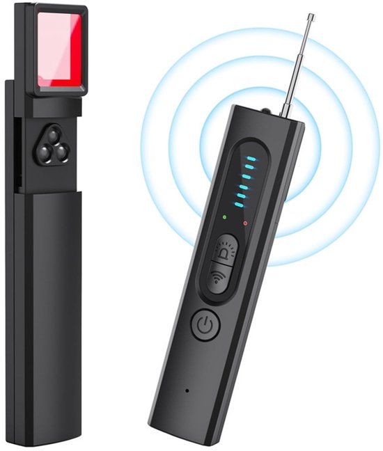 Camera detector - spy camera - verborgen camera detector - Verborgen cameradetector - 3-in-1 verborgen cameradetector - Draagbare mini-ontwerp spioncameradetector - Geschikt voor hotel, badkamer, kantoor, autorijden, anti-inbraakfotografie, algehel