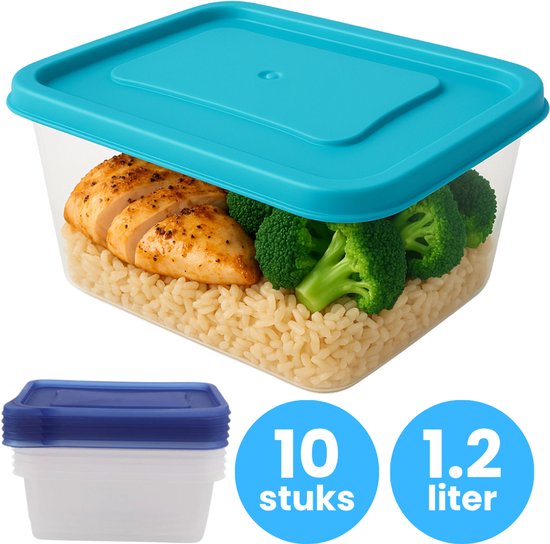 Savoré Kitchen Vershoudbakjes Set - Met Stoom Deksel - Meal Prep Bakjes Diepvriesbakjes Glas Luchtdicht 10 Stuks 1040 380 Ml