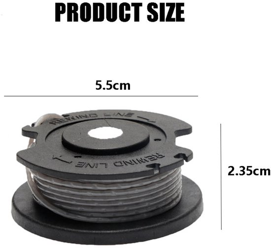 4-stuks Spoel voor grastrimmer - Spoel voor grasmaaier - Vervangbare spoel - Accessoires voor grasmaaiers - Vervangende onderdelen voor grasmaaiers - Snelle sneden - Vermindert handmatig opwinden - Geschikt voor grasmaaiers - Zwart van Merkloos	 — afbeelding 2