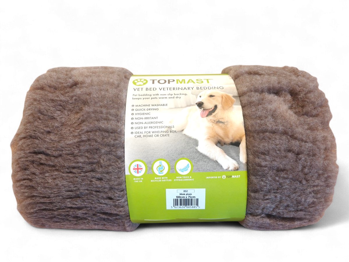 Topmast Vetbed – Antislip Hondenmat – Mink Gemêleerd – 100 × 75 cm – Machine Wasbaar