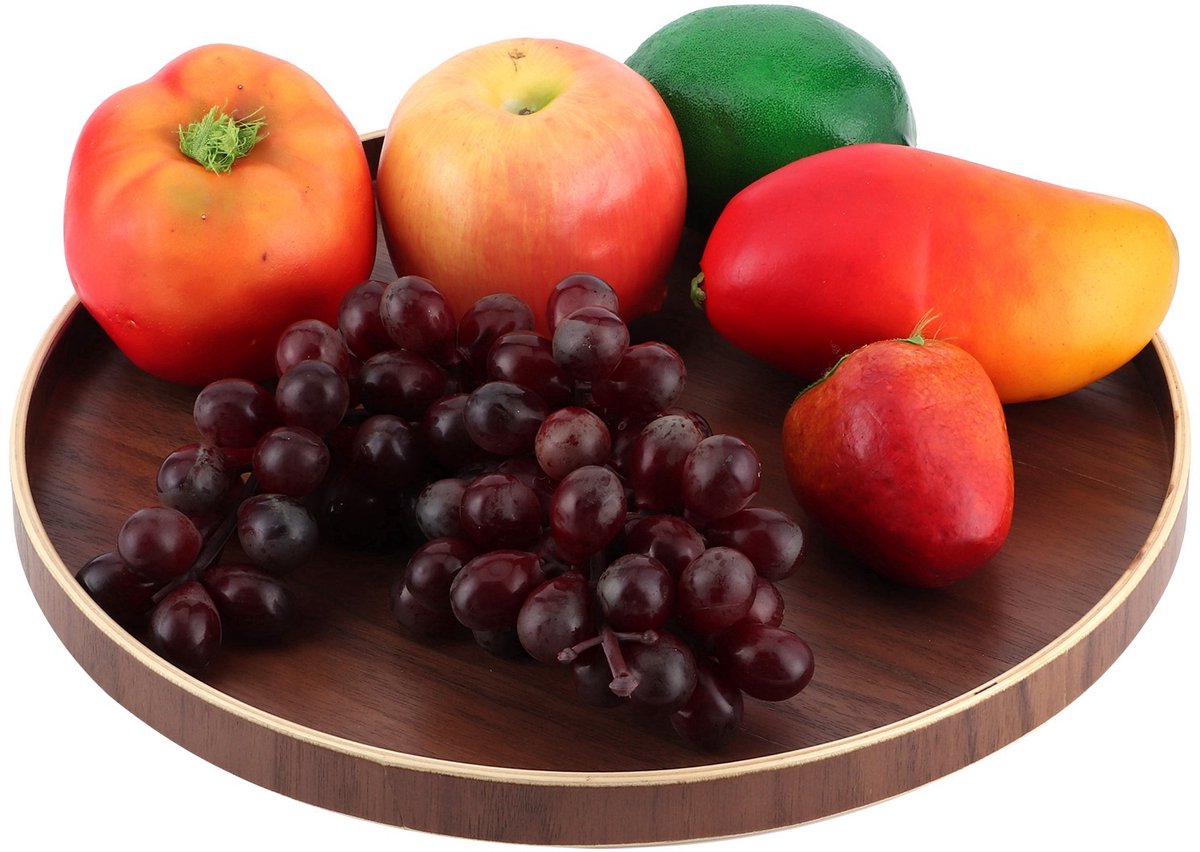 Japanse stijl ronde houten serveerschaal - Voor voedsel en fruit, duurzaam en elegant design - 30 cm - Geschikt voor thuis, keuken en hotelgebruik