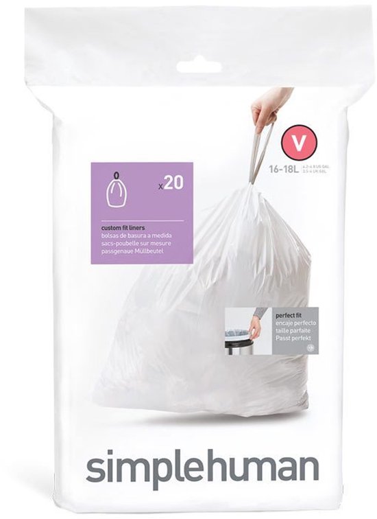 Simplehuman afvalzakken code V - 16-18 liter - 20 stuks