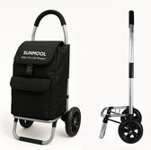 KitchenCraft Boodschappentas op wielen, opvouwbaar, zwarte stippen, 45