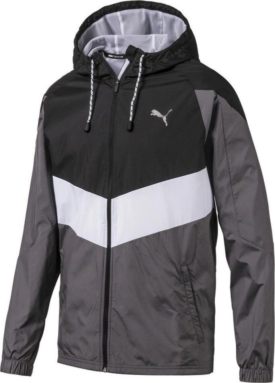 Zonder Sijpelen voorbeeld PUMA Reactive Wvn jacket Sportjas Heren - Puma Black-CASTLEROCK-Puma White  | bol.com
