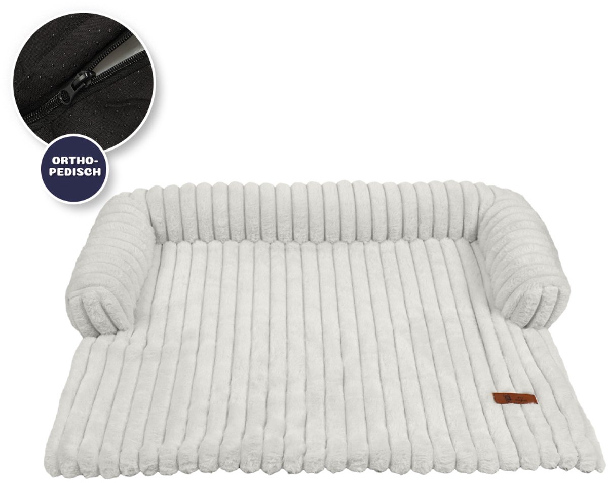 Pet Perfect Luxe Hondendeken – Hondenkleed – Bankbeschermer – Orthopedisch – Wasbaar – Wit – M