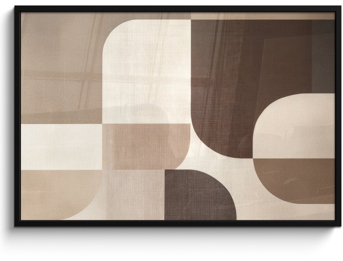 FrameYourWall Poster in lijst - Fotolijst 120x80 cm - Posters - Geometrisch - Geweven structuur - Modern - Posterlijst zwart - Decoratie - Wanddecoratie woonkamer - Muurdecoratie slaapkamer Vormen - Modern