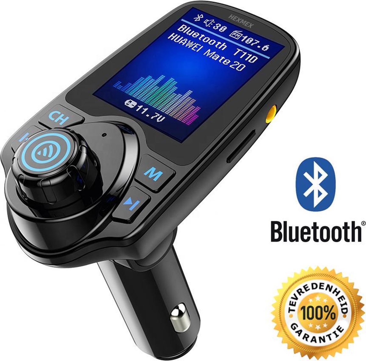 Carkit FM Transmitter met Bluetooth T11D / Draadloze Carkit / MP3 speler mobiel / Handsfree bellen in de auto / AUX input / Lader / USB Flash drive / Bellen / Muziek / Bluetooth / SD kaart / Carkit Adapter