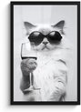 Chat - Verre à vin