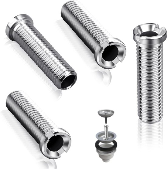 2 stuks holle schroefspoelbak, holle schroef voor zeefkorfventiel, M12 x 40 mm roestvrij staal, holle schroefspoelbak, 40 mm, wastafelschroeven, geschikt voor keukenspoelbakken, gootsteenaccessoires