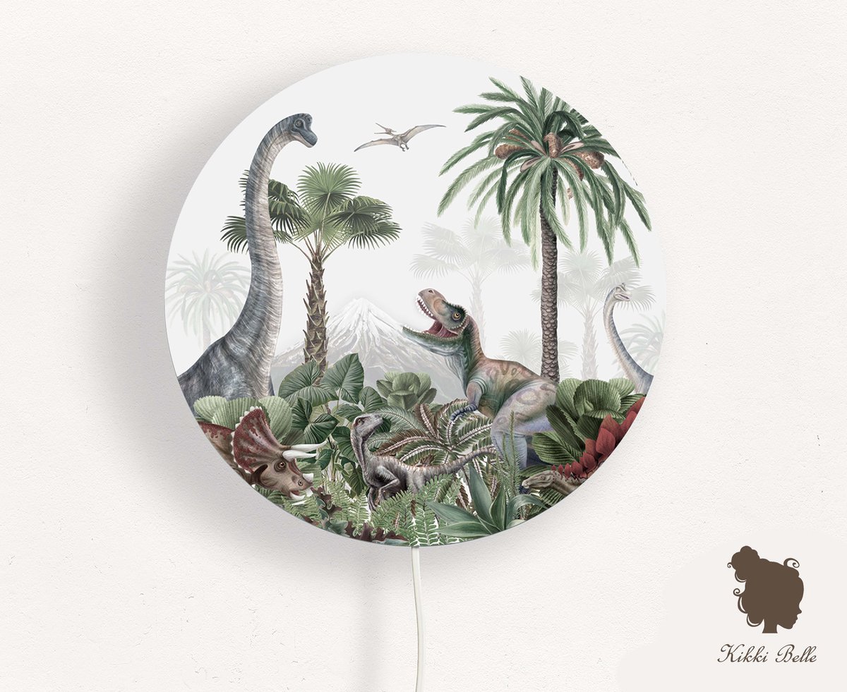 Wandlamp rond Dino Jive Kikki Belle-sfeerverlichting-dino-kinderkamer-woonaccessoires