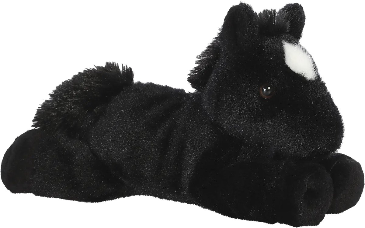 Aurora Knuffel Mini Flopsie Beau Paard Zwart  20,5 Cm