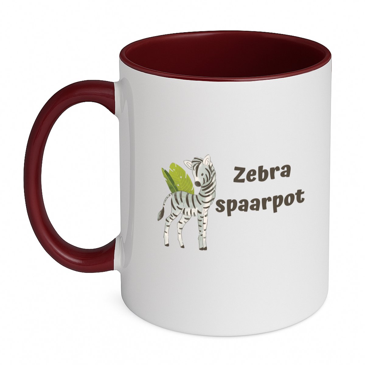 Hacebo® - Zebra koffiebeker bordeaux - Zebra - dieren liefhebbers - thee mok - koffie beker - leuke cadeau voor iemand die van houdt van zebra's - verjaardagscadeau - kado - gift - koffiemok - 350 ML inhoud
