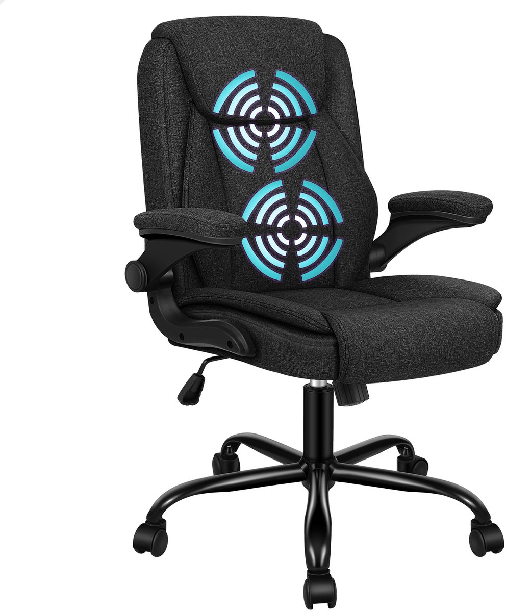 Ergonomische massage bureaustoel met opklapbare armleuningen voor het werk, met een draagvermogen van 150 kg