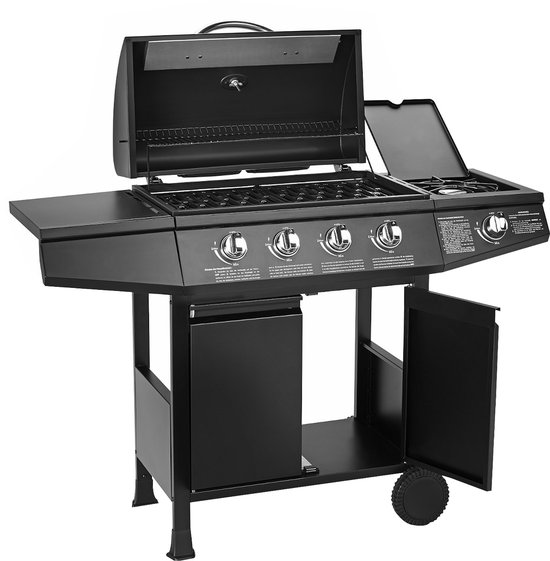 Taino Basic 4+1 gasbarbecue - roestvrijstalen branders zijbrander TÜV barbecue — afbeelding 4