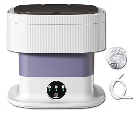 Mini-wasmachine met centrifuge, campingwasmachine, opvouwbare kleine wasmachine, mobiele wasmachine voor ondergoed, reizen, 10 liter