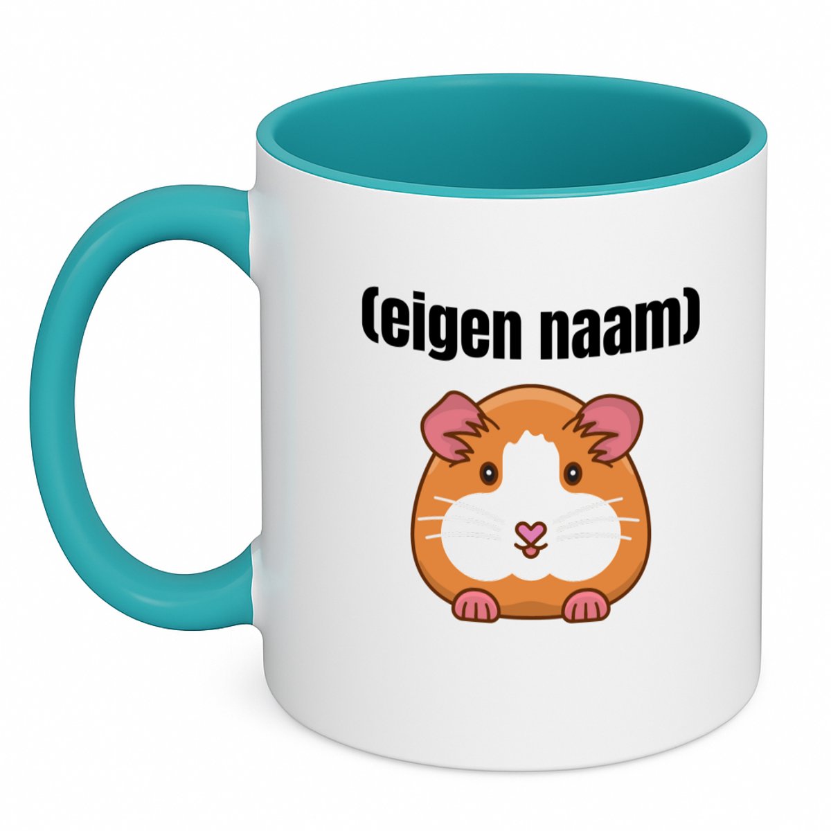 Hacebo® - hamster met eigen naam koffiebeker turquoise - Hamster - hamster liefhebbers - thee mok - koffie beker - iemand die houdt van hamsters - verjaardag - cadeau - kado - koffiemok - 350 ML inhoud