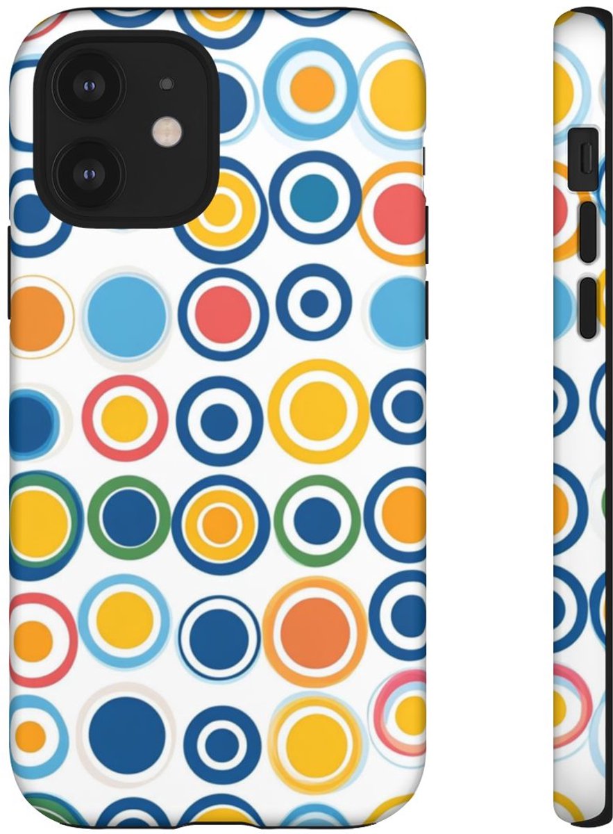 Vrolijk Cirkeldessin in Heldere Kleuren – Telefoonhoesje Geschikt voor iPhone 12
