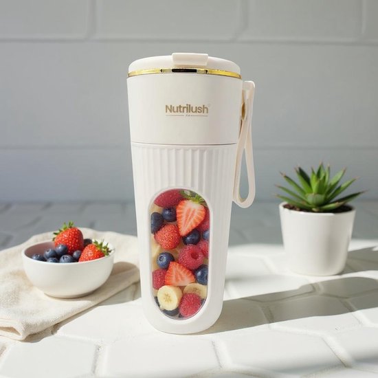 NutriLush - Mini Blender - Juice & Smoothie Maker - Draagbaar - USB Oplaadbaar - 340ml van NutriLush — afbeelding 5