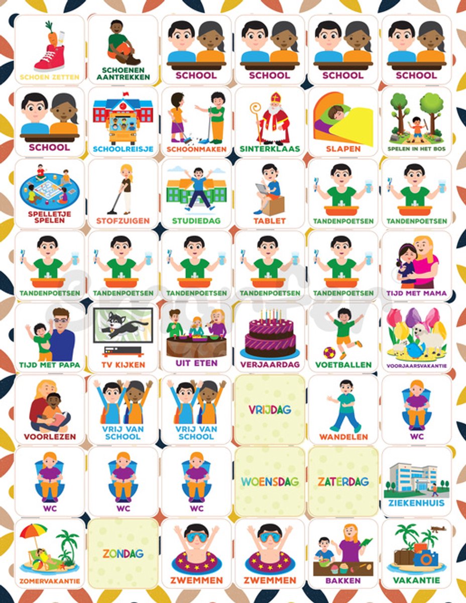 Smarfer - Extra STICKERS voor Magnetische pictogrammen voor weekplanner planbord kind - Kleur — afbeelding 4