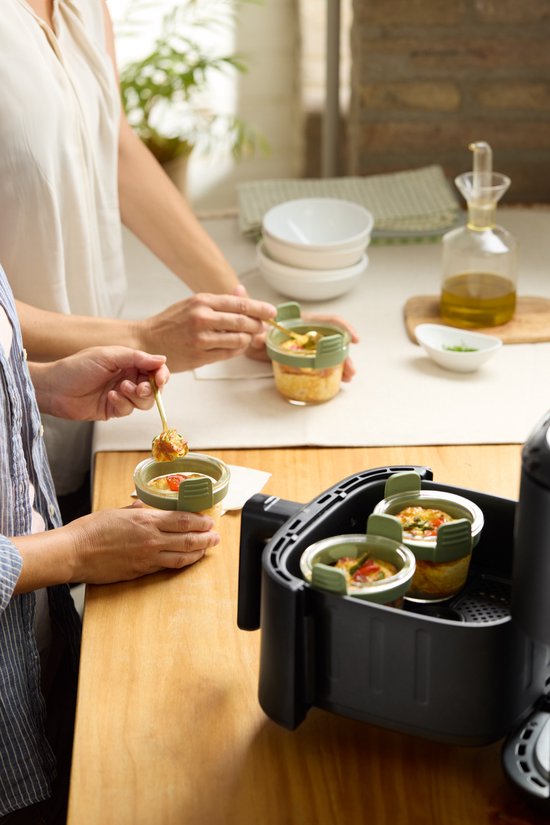 Mini plat à four Lékué Airfryer ø 11 cm - Set de 4 - Glas - Transparent