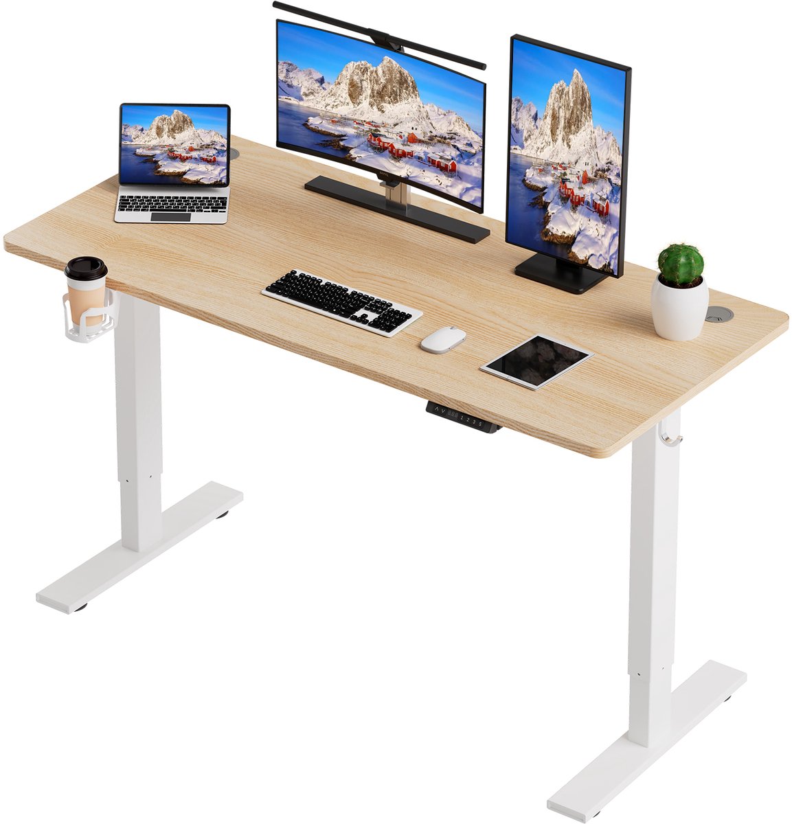 Zit-sta bureau elektrisch verstelbaar 120x60cm met USB-poorten
