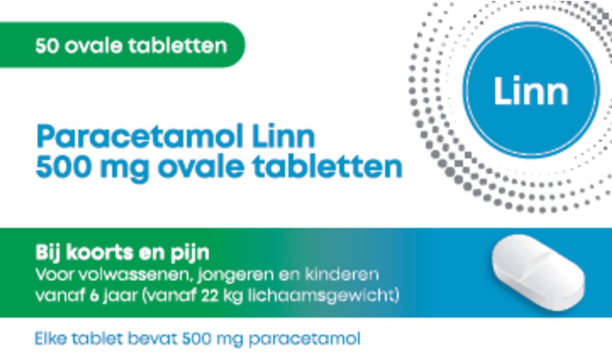 Linn Paracetamol 500 mg Ovale tablet - 50 tabletten
