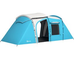 Outsunny-Camping Tent-460x220x175cm-Polyester-Bleu