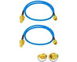 2PCS SMA Male to SMA Female RF Coaxial Kabel - 50 Ohm - 12