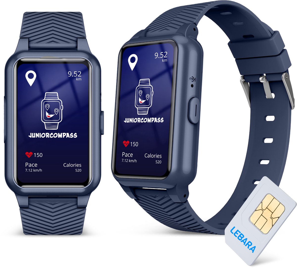 JuniorCompass 4G Smartwatch kinderen - GPS Horloge kind - SOS Functie - Stappenteller - Thermometer - Incl Simkaart op Prijzenvolger.com