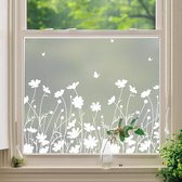 Raamstickers van vinyl voor decoratieve glazen, bloemenstickers, geschikt voor badkamer, kinderdeurstickers, raamstickers (65 x 35 cm Raamstickers van vinyl voor decoratieve glazen, bloemenstickers, geschikt voor badkamer, kinderdeurstickers, raamstickers (65 x 35 cm
