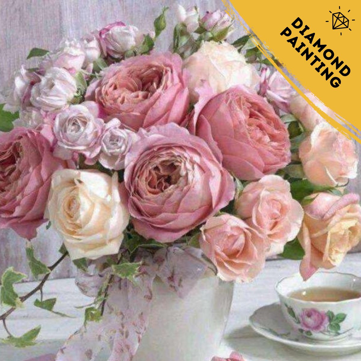 De Hobby Planeet Diamond Painting Bloemen en planten 30x40cm - Diamond Painting Volwassenen - Pakket Volledig