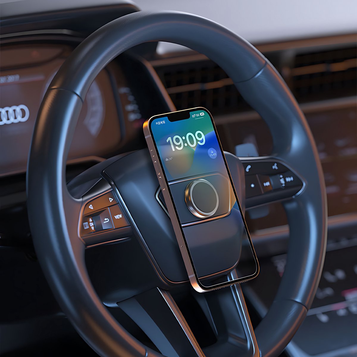 Kahil - Magnetische Roterende Auto Telefoonhouder - Universeel voor Stuur, Dashboard en Meer – Blijft Stil bij Sturen - Multifunctionele Telefoon Houder voor iPhone 15 Pro Max/14/13/12 en Galaxy S23/22 - Telephone Holder Car - Cadeau