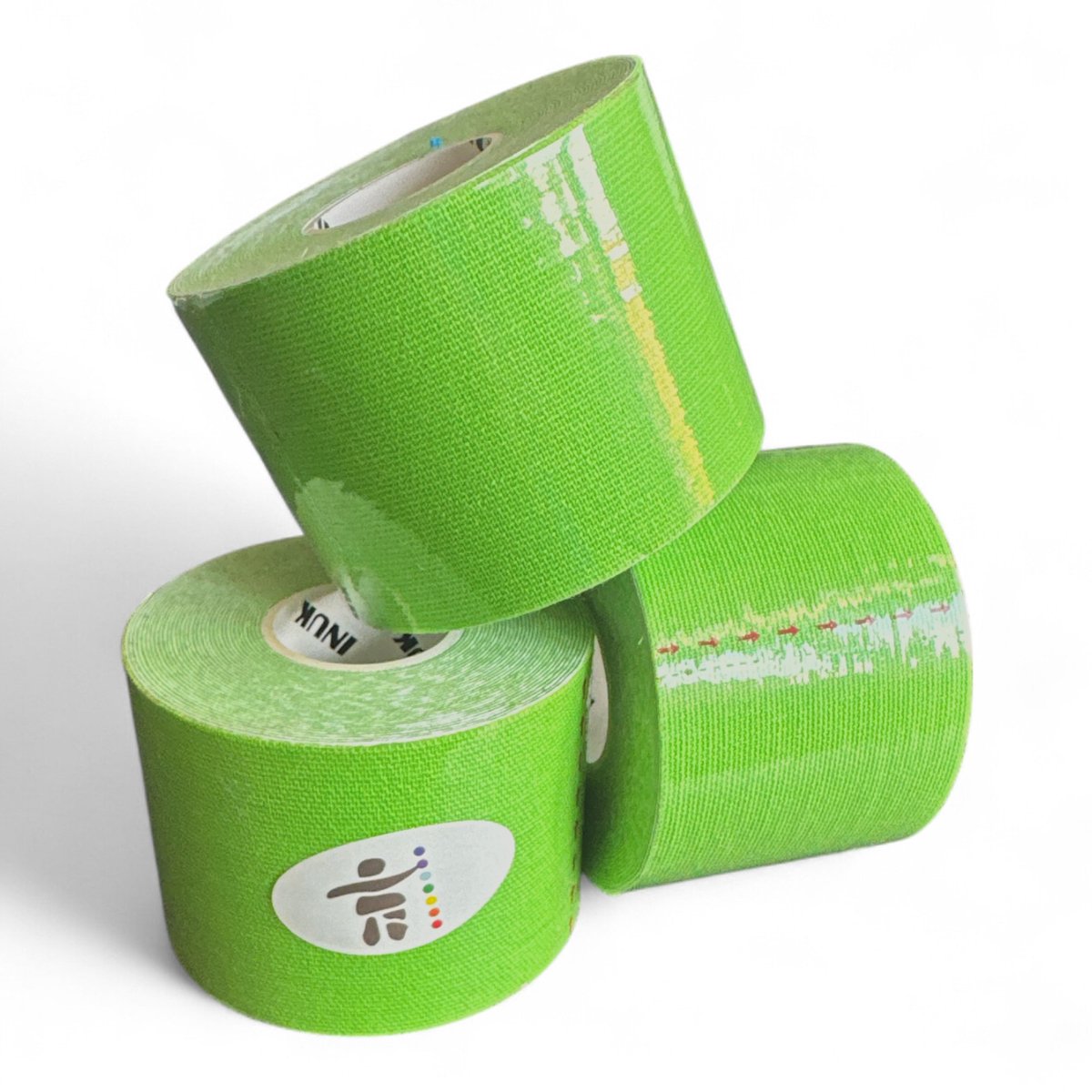 Inuk - Kinesiotape - 3 rollen - lichtgroen - Watervast - Premium Quality - Topsport - voorkom blessures