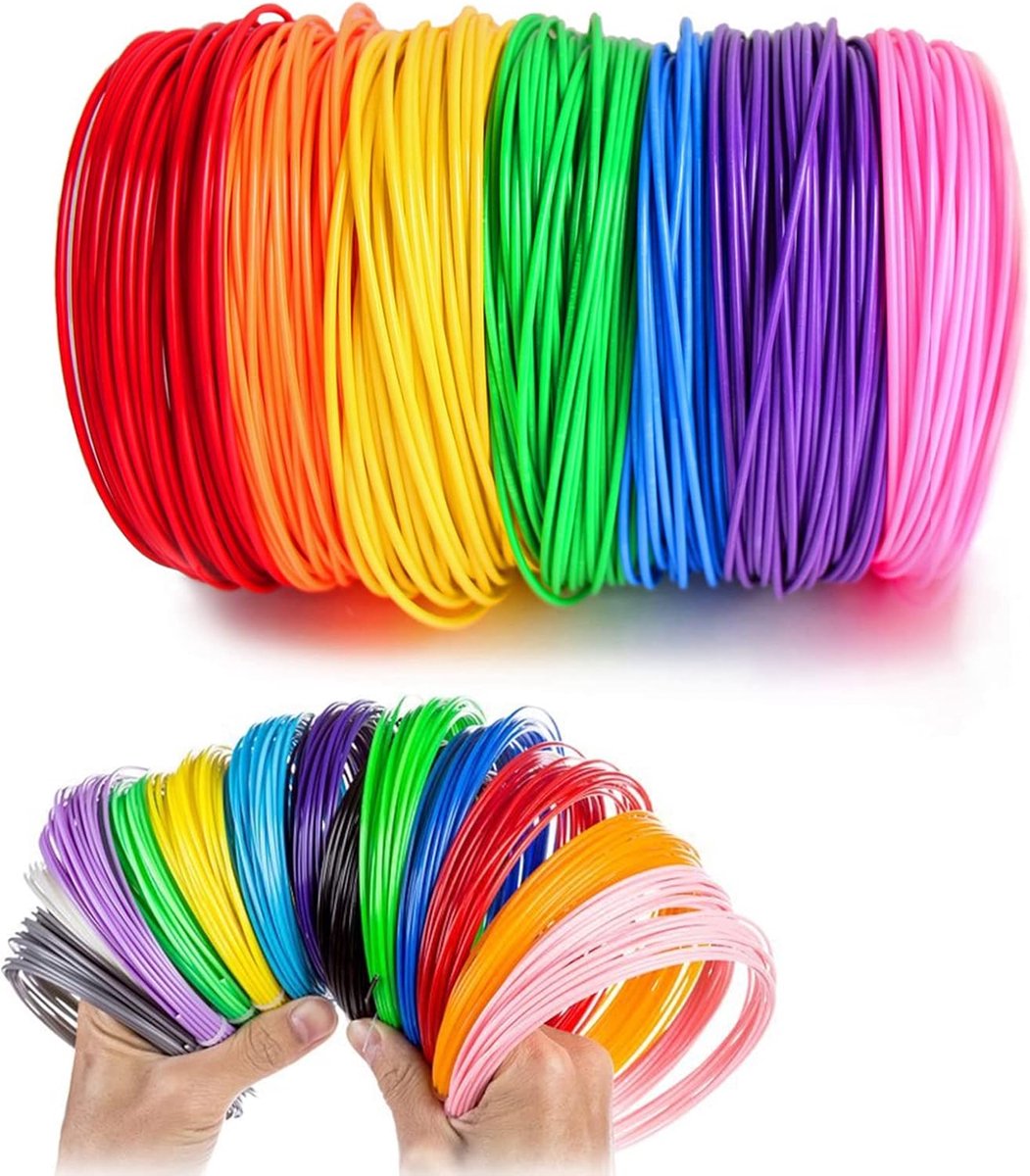 Image of 3D-printerfilament - PLA filament - gloeidraad PLA voor 3D-pen - 3D-pennen - kleuren - diameter 1,75 mm - 10 kleuren (willekeurige kleur) - totale lengte 50 m