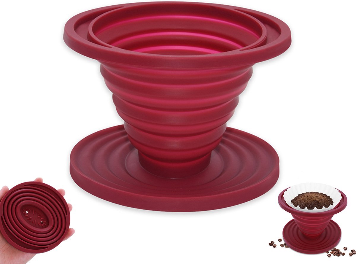 Herbruikbare Koffiefilter - Dripper Koffie - Herbruikbaar - Opvouwbaar - Koffiefilterhouder - Camping & Outdoor - Barista - Espresso - draagbaar - herbruikbaar - voor backpacken, camping