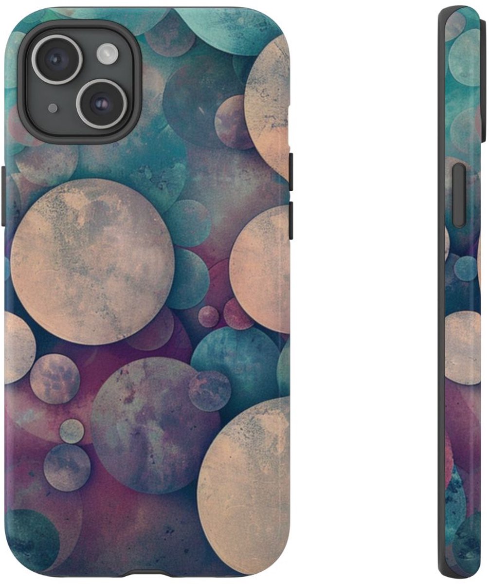 Dromerig Patroon van Veelkleurige Cirkels – Telefoonhoesje Geschikt voor iPhone 15 Plus