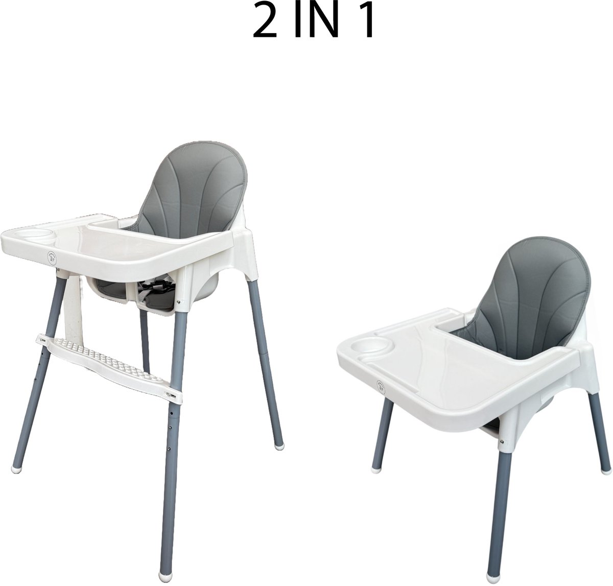 Liefjes & Co Kinderstoel - Eetstoel Baby – Inclusief Kussen – Verstelbare Baby Eetstoel – 2 in 1 & Peuterstoel – Wit thumbnail 4