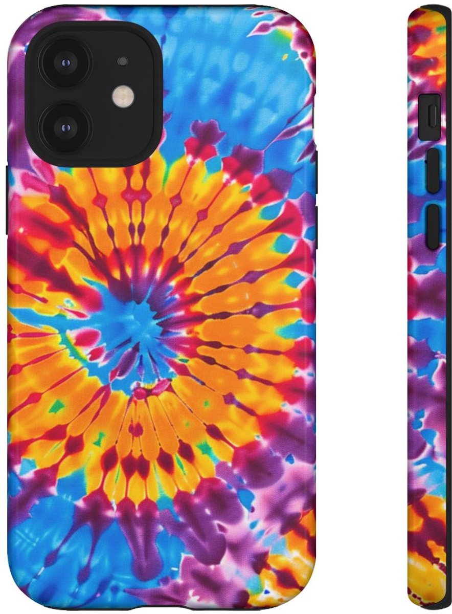 Vrolijk Tie-Dye Spiraalpatroon – Telefoonhoesje Geschikt voor iPhone 12
