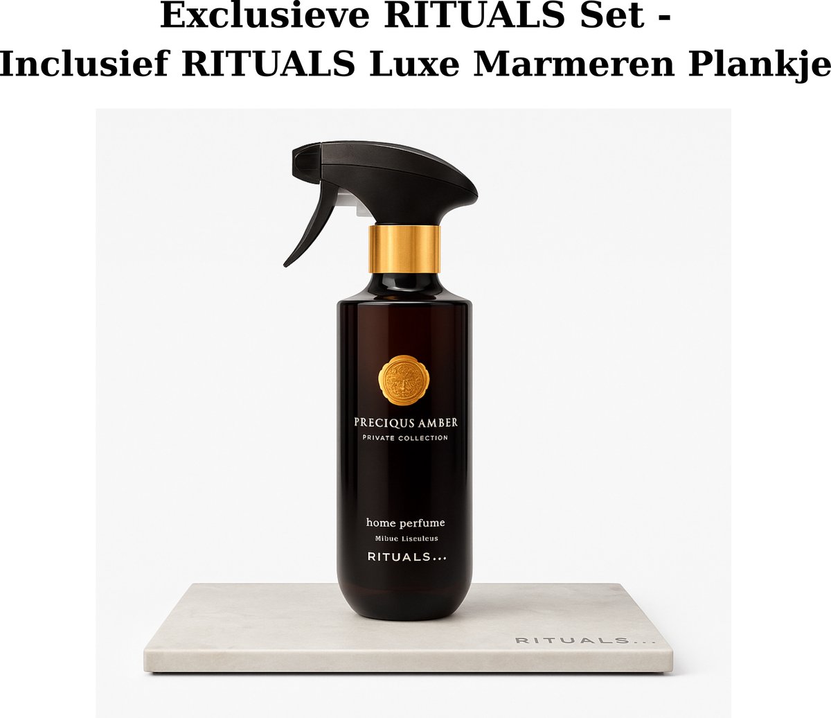 Rituals - Amber - Home Perfume 400 ml + RITUALS Luxe Marmeren Plankje - Huisparfum - RITUALS Luxury Tray