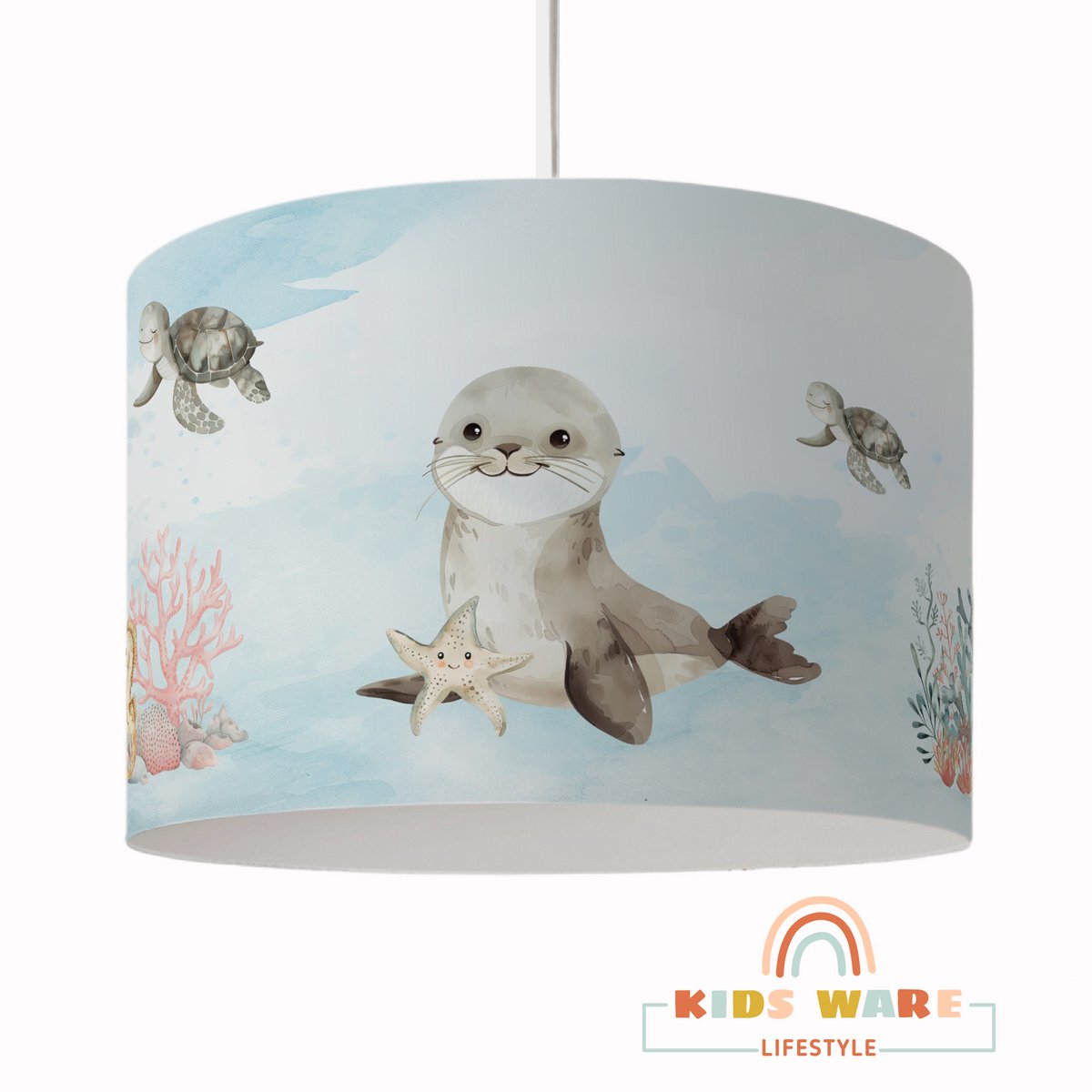 Hanglamp DeepSea Cuties - Dolfijn Walvis Zeehond - Zeedieren Kinderkamer - Kinderkamer Accessoire - Hanglamp - Pendel - Verlichting